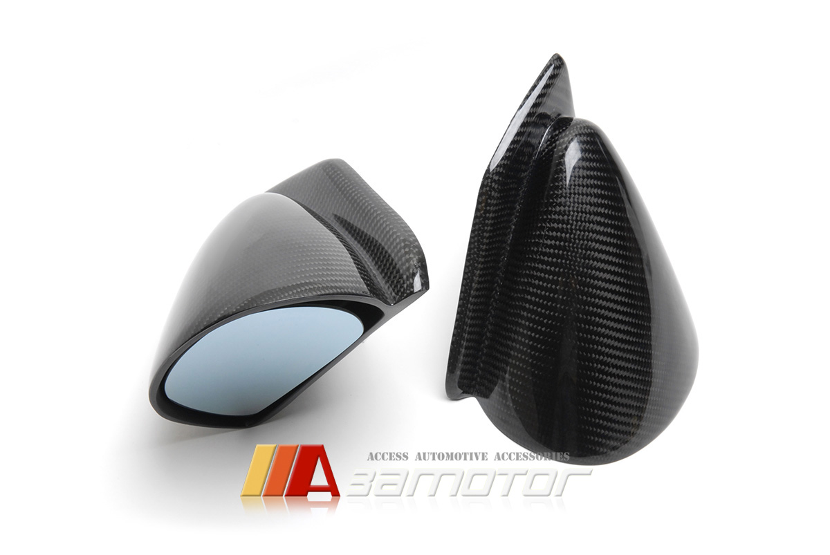 R Style Carbon Fiber Side Door Mirrors Set fits Mitsubishi